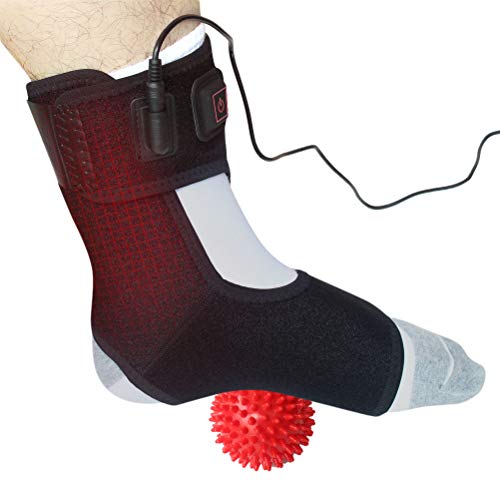 REIFUT Heated Achilles Tendonitis / Plantar Fasciitis Foot Ankle Wrap, Pad for Moist Heat Therapy