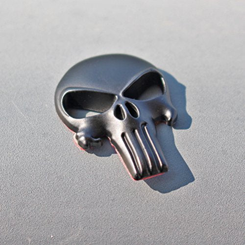 Creatrill 2 Pack Magwell Metal Decal Sticker - Punisher Skull 1 inch by 1.38 inch