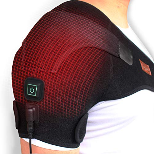 CREATRILL Heated Shoulder Wrap, 3 Heat Settings, Heating Pad Support Brace for Rotator Cuff