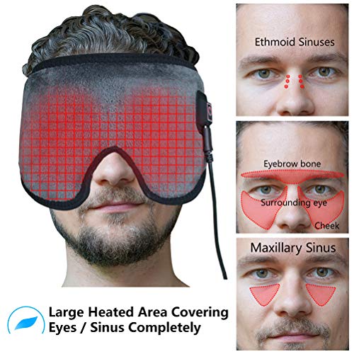 CREATRILL X-Large Heated Eye / Sinus Mask, USB Heating Compress Pad