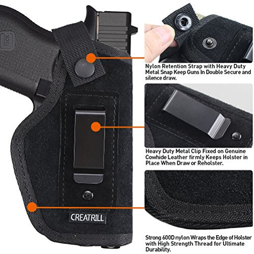 Creatrill Suede Leather Inside The Waistband Holster Gun Concealed Carry IWB Holster