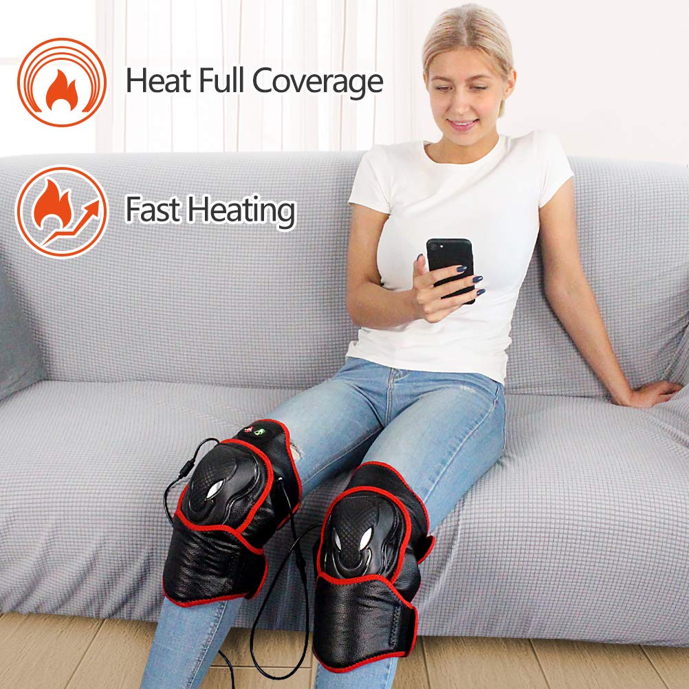 Knee Heating Pads (1 Pair) ,  Far Infrared Heated Brace Wrap Support W/Moist Heat for Meniscus Tear, Arthritis, ACL, MCL, Joint Muscle Injury Pain Relief